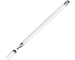 Tablet stylus, 2 in 1 stylus, Geschikt voor alle tablets en smartphones, Geschikt voor iPhone, iPad, Samsung, Lenovo, Surface, Huawei, Xiaomi, Android, iOS, etc. (Wit)