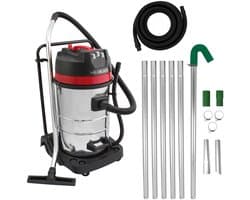80L industriële nat- en droogzuiger met gootstangset, extra lange slang van 5 m
