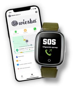 Wiesba WB34S - GPS Horloge Senior - Smartwatch voor Ouderen - Persoonlijke alarmen - alarm horloge ouderen - GPS Horloge Alzheimer - Valdetectie - Personenalarmering met SOS knop Alarmknop - Groen — thumbnail 1