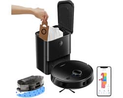Liectroux M70 Pro 3-in-1 Robotstofzuiger met automatische leegstation, LiDAR-navigatie en 6500 Pa zuigkracht – Zwart