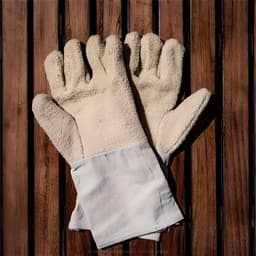 1 paar ovenwanten – Ovenhandschoenen – Keuken ovenhandschoenen – Airfryer handschoenen – Bakhandschoenen – 11 cm × 8,5 cm – Geschikt voor koken, bakken en grillen – Bruin/Beige — thumbnail 2