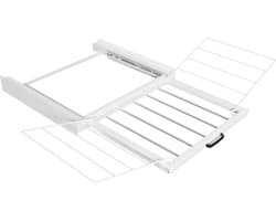 Tussenstuk Wasmachine Droger – Stapelkit met Uitklapbaar Droogrek – Wit – Bodo®