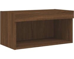 TV-meubel met LED-verlichting - 60x30x30 cm - Bruin Eiken