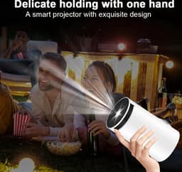 SoNis Premium Mini Beamer - Alles-in-één Smart TV Projector - 2025 model - Android 13.0 - WiFi 6 & Bluetooth 5.2 - 4k ondersteuning - Beamer - Screen mirroring - Home Cinema - Wit — thumbnail 2