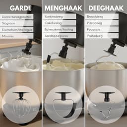 Keukenmachine Plus - Keukenrobot - Foodprocessor met 12 standen - Keukenmixer met RVS kom - Drie Opzetstukken - 4,5L - COOK-IT — thumbnail 4