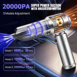 Mini Draadloze 4-in-1 Auto Stofzuiger – 20000PA, Brushless Motor met Type-C Oplaadbare 6000mAh Batterij — thumbnail 4