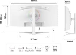 JAPANNEXT Curved Monitor Wit 34" IPS UWQHD (3440x1440) | JN-IPS34Q-HC6-W — thumbnail 4