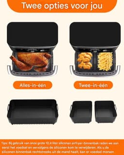 Ninja AF500EU Accessoires - 10.4L + 2x 5.2L Silicone Vormen - Ovenbestendig, Afwasmachinebestendig - Zwarte Bakvorm voor Dual Zone Airfryer — thumbnail 5