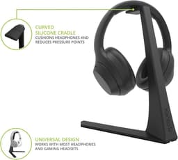 Universele Desktop Headphone en Headset Stand met Siliconen Padding en Adapter Houder - Zwart — thumbnail 3