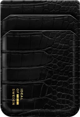 iDeal of Sweden - Magnetic Card Holder MagSafe Black Croco -Zwart — thumbnail 1