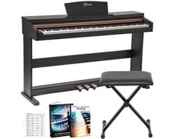 Finesse Digitale Piano - 88 Gewogen Toetsen - met Frame, Pedalen & Kruk - Keyboard Piano - Elektrische Piano - Volwassene & Kind