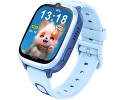 Mayni SmartWatch 4G - Smartwatch Kinderen - Kinder Smartwatch - GPS Tracker - Bellen/Videobellen - SOS - SIM - Waterdicht - Blauw