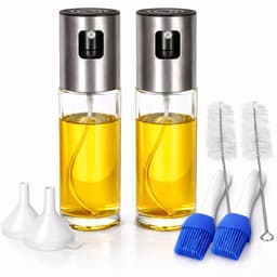 2 Olijfolie Sprayers Premium - Olie Sprayer Navulbaar - Oliefles - RVS & Glas - Inclusief Trechters & Reinigingsborstels - Voor Airfryer, BBQ & Bakken — thumbnail 1