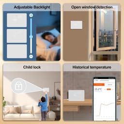 Thermostaat voor cv - Draadloos met Wifi - Met App - Grijs — thumbnail 2
