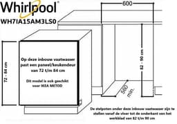 Whirlpool - WH7IA15AM3LS0 - Vaatwasser - Volledig ingebouwd - 15 couverts A — thumbnail 2