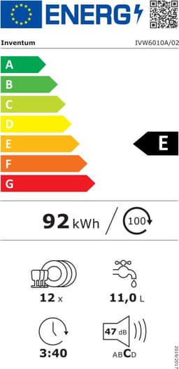 Inventum IVW6010A inbouw vaatwasser - 14 couverts - Volledig integreerbaar - Bestekmand - 5 programma’s - Max nishoogte 86,5 cm - Extra droog optie - Startuitstel — thumbnail 3