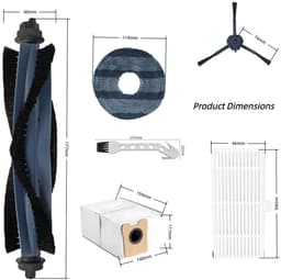 22-delige Accessoireset - Geschikt voor Eufy Omni C20 Robotstofzuiger - 1 Hoofdborstel, 6 Zijborstel, 4 Filter, 4 Dweilpads, 6 Stofzakken, 1 Reinigingsborstel - Vervangende Onderdelen — thumbnail 2