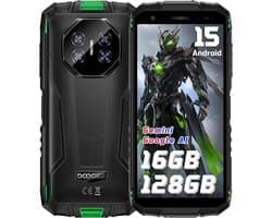 DOOGEE Fire 3 Pro 4G - Robuuste Smartphone - Outdoor telefoon - 16 GB RAM+128 GB/2TB TF - Android 15 - 8350 mAh/18 W - 5,5 inch HD+ - Gemini AI - NFC - GPS - Face ID - Vingerafdrukscanner - Groen