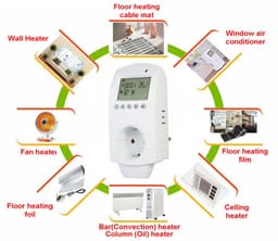 Thermostaat Stekker – WiFi Plugin – Stopcontact – Slimme Temperatuurregelaar – 16A – Werkt met Tuya, Alexa & Google Home - Energie besparen - Elektrische warmtebronnen - Airco - Slimme stekker - Smart stekker — thumbnail 3