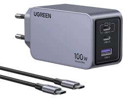Ugreen 100W Gaan Oplader Voor Telefoons Laptop 2X Usb-C Snel