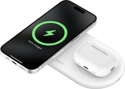 BELKIN Belkin 2in1 Qi2 15w Magnetic Charging Pad, Wit - Geschikt voor MAGSafe Draadloze oplader — thumbnail 2