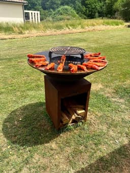 VIRTO PURO VUURSCHAAL & GRILL BBQ L CORTENSTAAL 100CM — thumbnail 3