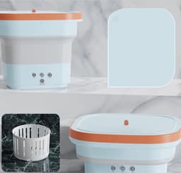 Opvouwbare wasmachine - 45 liter grote capaciteit - draagbare mini-wasmachine met 3 afgiftesnelheden - blauw — thumbnail 3