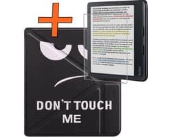 Hoesje Geschikt voor Kobo Libra Colour Hoes Book Case Trifold - Hoes Geschikt voor Kobo Libra Colour Hoesje Book Cover Met Screenprotector - Don't Touch Me