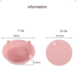 Airfryer siliconen bakje - 7 stuks - Airfryer accessoires - Vaatwasser veilig - BPA-vrij - roze — thumbnail 6