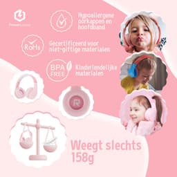 PowerLocus P1 Kids Kinder Koptelefoon Draadloos - Koptelefoon voor kinderen - Veilig volume van 85 dB - Bluetooth Hoofdtelefoon - Met microfoon - incl. Premium Case - Roze — thumbnail 6