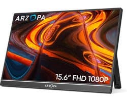 Arzopa Portable Monitor – A1 Kickstand - Portable USB-C Monitor - Ultradun - Speakers - 15.6 inch