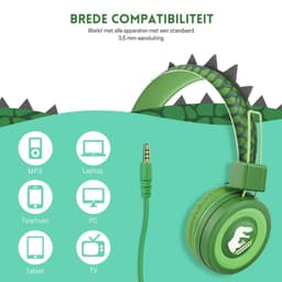 StayPowered Kinderhoofdtelefoon - Perfect voor Jonge Avonturiers - Schattig Design - Stereo Geluid - Ingebouwde Microfoon - Instelbaar en Opvouwbaar - Universele Compatibiliteit - Zacht Gevoerd - Roze of Groen - Levering Sneller dan Aangegeven! — thumbnail 5