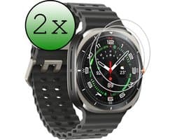 Screenprotector - 2 Stuks Geschikt voor Samsung Galaxy Watch Ultra (47 mm) - Extra Sterk - Tempered Glass - Gehard Glas - Beschermglas Screen Cover - Bescherm Protector voor Smartwatch