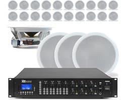 Power Dynamics uitgebreide plafond speaker set met 24 speakers - 100V - Wit