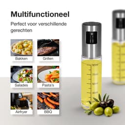 ZolZia® Olijfolie Sprayer Set – 2x Olie Sprayer / Verstuiver – RVS Oliespray Fles voor Airfryer, BBQ & Koken – Hervulbaar – Incl. Trechter & Borstel — thumbnail 3