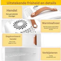 Skincare Fridge 4L - Organizer met Hollywood Spiegel met Verlichting - Make up Koelkast - Beauty Fridge - Wit — thumbnail 7