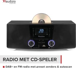 DAB radio met CD speler, Bluetooth, USB mp3 speler en radio - Stereo - Zwart - Audizio Cannes — thumbnail 2