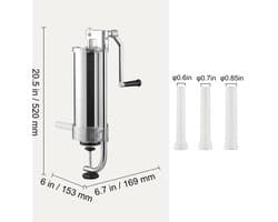 Worstmachine - Worstenvuller - Worstenmaker - 3L - Huishoudapparatuur - Keukenmachine