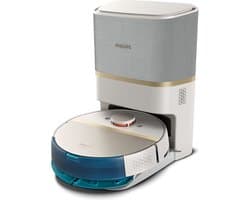 Philips HomeRun Aqua 7000 Series XU7100/02 - Robotstofzuiger met Dweilfunctie - Incl. Laadstation - Wit / Goud - App Connected