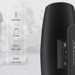 Voltma Echo Bluetooth Speaker 75W - Draadloze Draagbare Luidspreker - IPX6 Waterdicht - 360° Surround Sound - 45 Uur Speeltijd - Ingebouwde Microfoon - 3 EQ Modi - AUX, TF & USB - Zwart — thumbnail 3