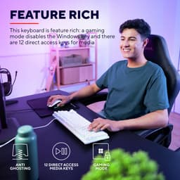 Trust GXT 833W Thado - Gaming Keyboard - TKL (tenkeyless) - Verlichting - PC/PS5 - Qwerty - Wit — thumbnail 10