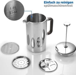 Dubbelwandig Koffiezetapparaat van Roestvrij Staal - 15 liter - 3 filters - Ecooe — thumbnail 5