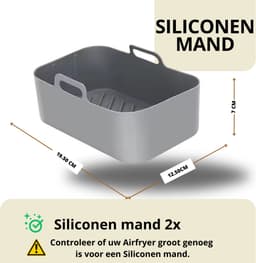 Keukenvriend © Airfryer accessoires - 12 delig - airfryer siliconen bakje - Voor o.a. Ninja Airfryer XXL SL400EU , AF300EU , AF400EU, AF140EU, AF500EU — thumbnail 5