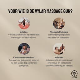 Vylar Massage Gun Professioneel - Inclusief Koffer en 6 Opzetstukken - Sport en Relax Massage apparaat - Krachtig en Draadloos - Professioneel Massage pistool - Fitness — thumbnail 4