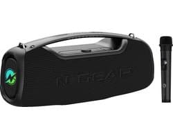 N-GEAR NRG500 - Bluetooth Speaker - Partybox met Verlichting & Microfoon - IPX5 Waterdicht - Zwart
