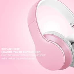 StayPowered Koptelefoon - Ingebouwde Microfoon - Lichtgewicht - Hoogwaardig Materiaal - Ademende Kussens - Roze/Wit - 1,5m lange Snoer - Opvouwbaar en Draagbaar - 3,5mm Aansluiting - Levering Sneller dan Aangegeven! — thumbnail 5