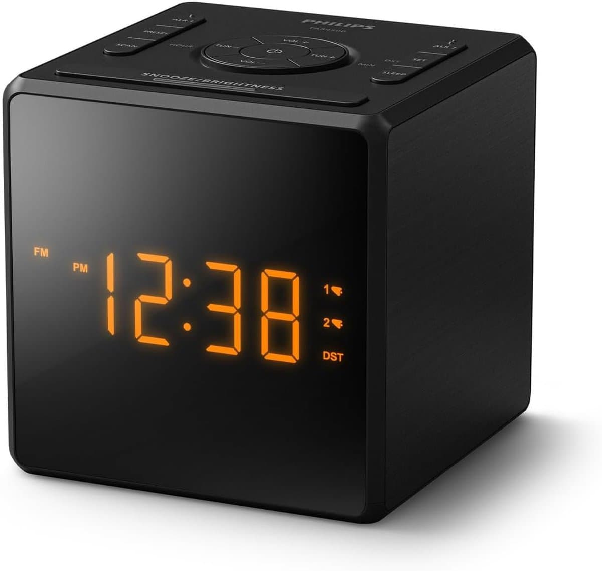 PHILIPS TAR4500 FM-wekkerradio met dubbel alarm en USB-C-oplaadpoort — afbeelding 1