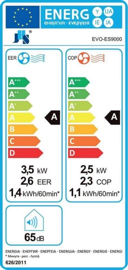 Evolar Mobiele Smart Airco Zonder Afvoerslang - met Luchtontvochtiger - 3-in-1 - Voor Slaapkamer - WiFi - 9000 BTU - Zonder Afvoer / Slang - EVO-ES9000 — thumbnail 2