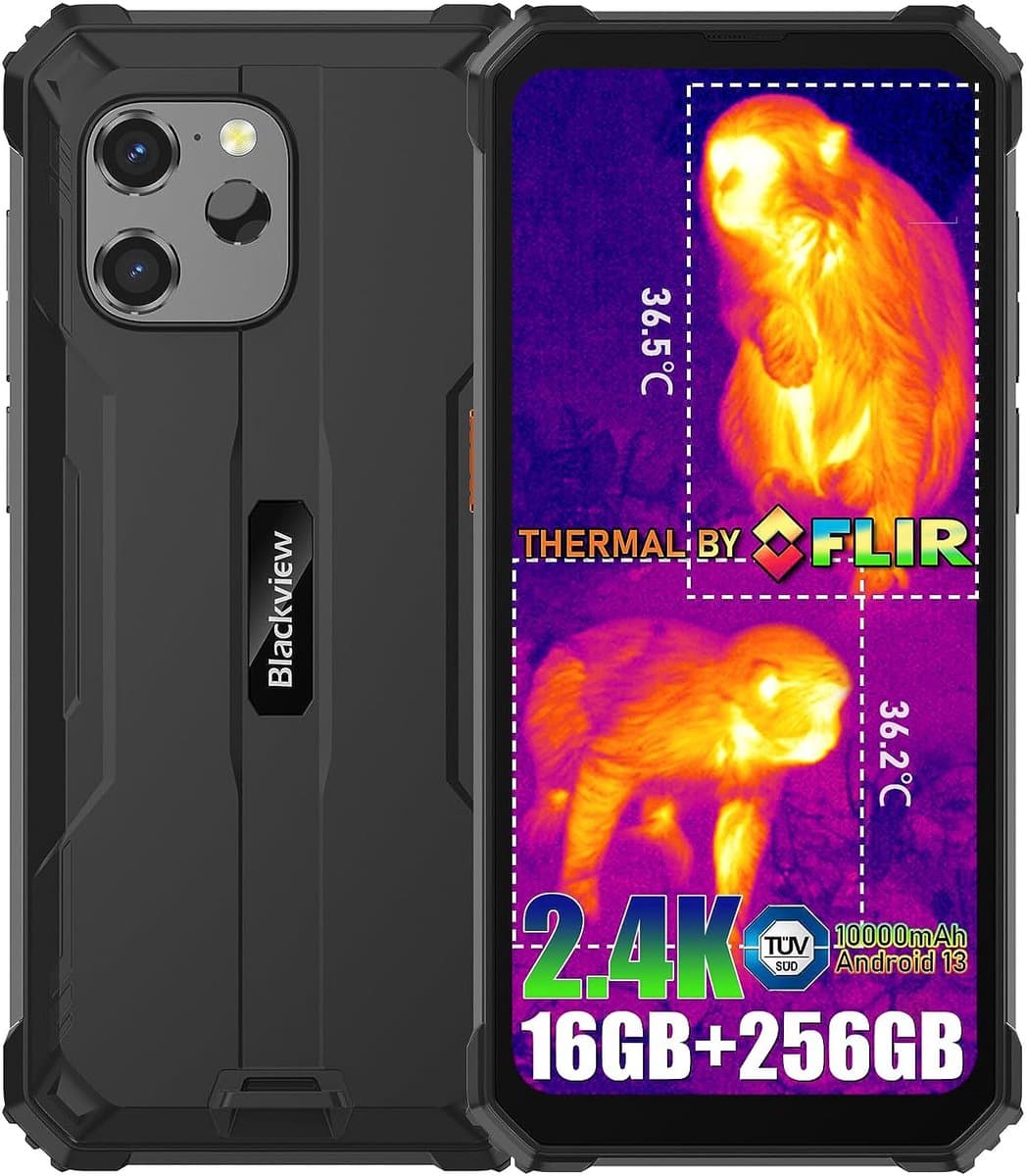 Blackview BV8900 - Robuuste Smartphone - 16GB RAM - 256GB - Warmtebeeldcamera - 6.5 inch - 10000mAh - IP68 Waterdicht - Outdoor Mobiele Telefoon - NFC - GPS - Zwart — afbeelding 1