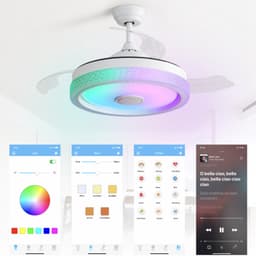 42 inch moderne onzichtbare plafondventilator, 3 ABS-bladen, afstandsbediening, omkeerbare DC-motor met 32W led-verlichting — thumbnail 5